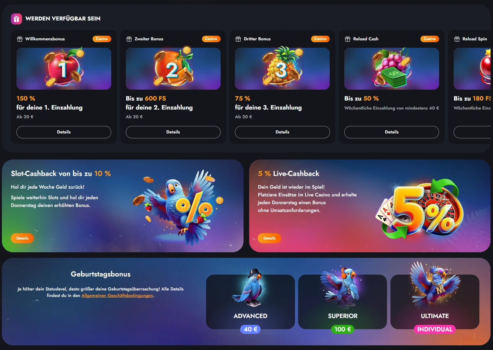 Martin Casino Bonus und Promotionen